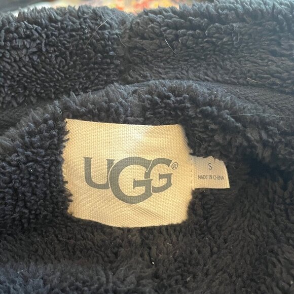 UGG Faux Shearling Wrap small open fleece jacket grey sherpa - Picture 11 of 14